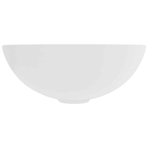 NNEVL Bathroom Sink Ceramic Matt White Round - Picture 3 of 6