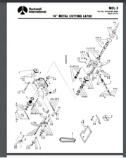 1979 Rockwell 14 INCH Metal Cutting Lathe parts list manual 16 pages MCL-3