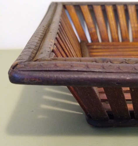 Rustic Bamboo Coffee Table Tray/Basket H - 2 3/4 in L - 16 in W - 12 in - Picture 16 of 16