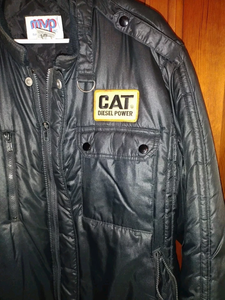 Chaqueta de Colección Caterpillar Tonkin Para Hombres Grande Negra Bombardero Café Corredor Abrigo CAT Foto 2 de 4
