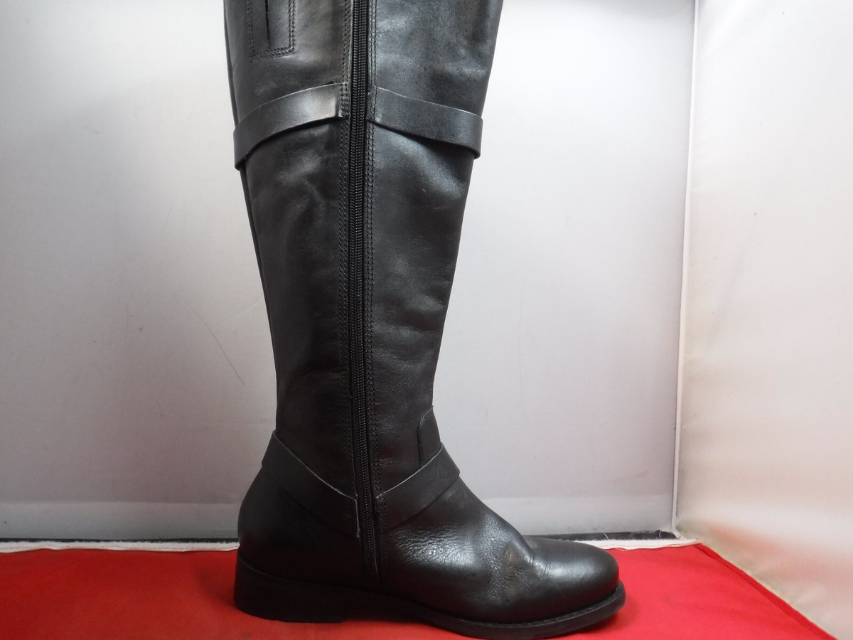 Matisse Militia Black Lthr Strap Buckle Block Heel Wide Calf  display picture 2