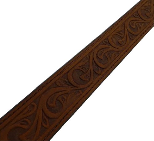 Justin Brown USA Leather Belt Size 28 Rhinestone Brass Heart Buckle in USA - Picture 5 of 8