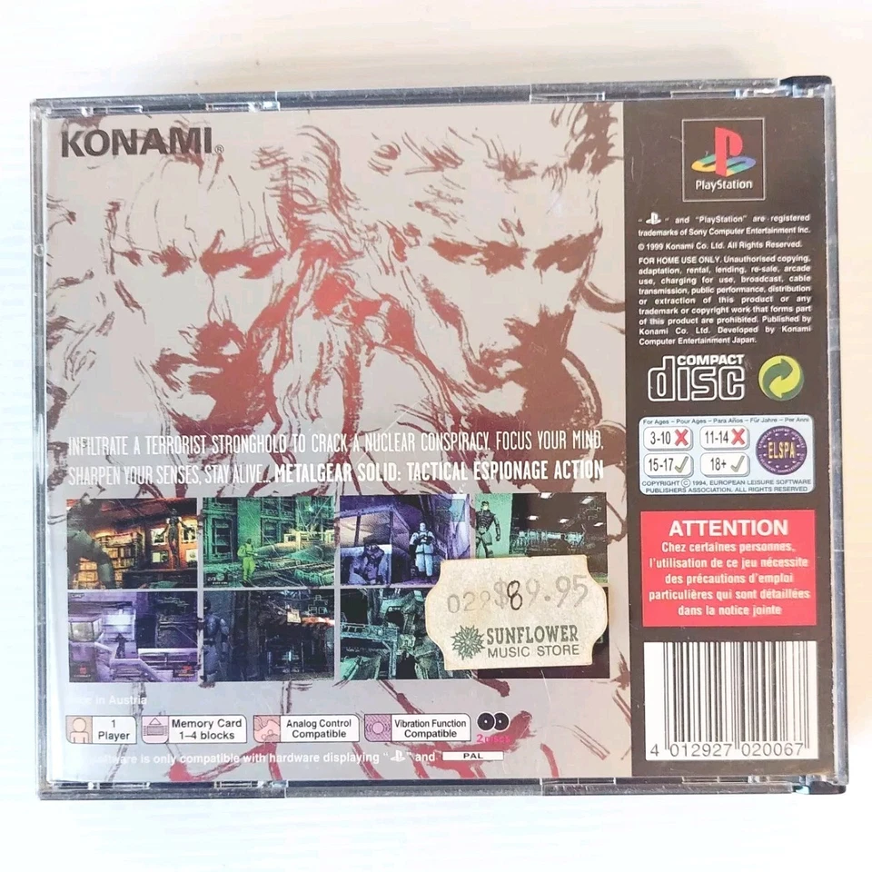 Metal Gear Solid PS 1 Playstation 1 Game + Silent Hill Demo PAL | No Manuals - Image 2 of 4
