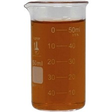 50ml Beaker, Tall Form, 3.3 Borosilicate Glass, Double Scale, Graduated (CS 144)