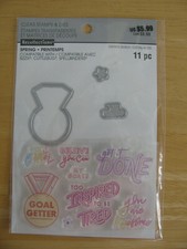 Recollections Clear Stamps  Dies GOAL GETTER GET IT DONE INSPIRED 11 Pieces NIP