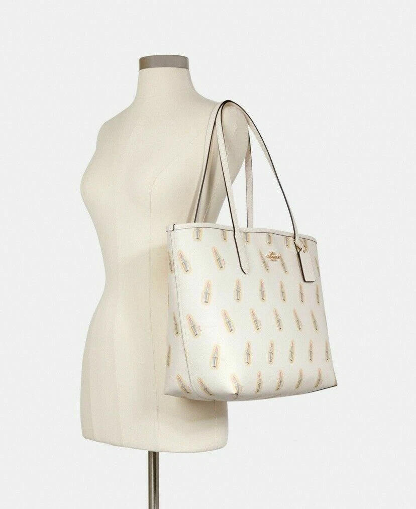 BORSA DONNA COACH STAMPATA CON STAMPA ROSSETTO NUOVA CON ETICHETTE BORSA BORSETTE AUTENTICA