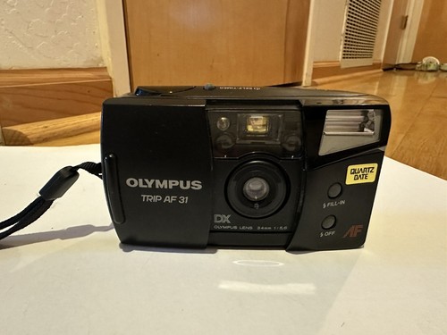 Olympus Trip AF31 Black 35mm Point & Shoot Film Camera - Read!