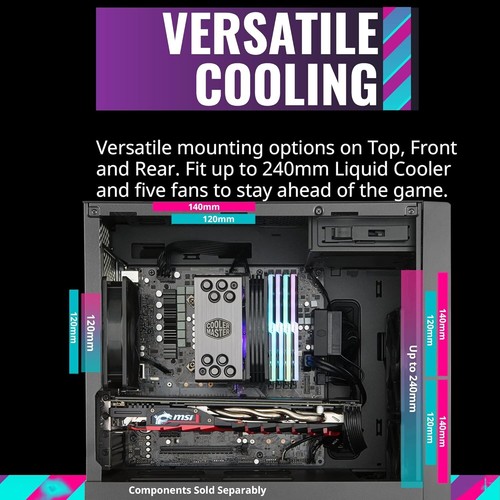 Compact MasterBox NR400 Micro-ATX PC Case with Superior Airflow & Glass Panel - Afbeelding 5 van 11