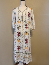 Women’s  Dress L Figueroa & Flower White With Flowers Long