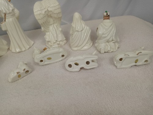 Fine Porcelain Nativity Set 12PC – Christmas Scene, Gold Accents, No Tray - Picture 14 of 16