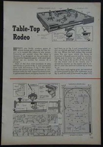 Bagatelle Rodeo Game 1952 HowTo build PLANS Table Top Pinball