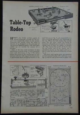 Bagatelle Rodeo Spiel 1952 HowTo build PLLANS Tischflipper