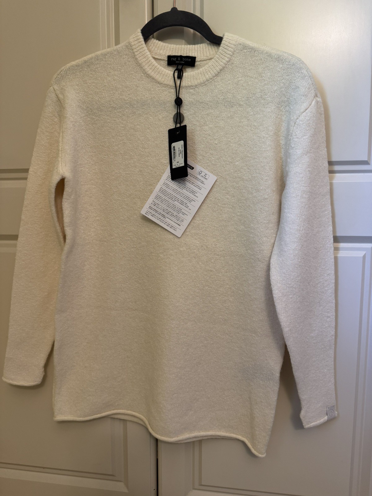 RAG & BONE Elsa knitted sweater, Ivory, Women XXS, UK4, RRP £330