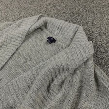 Gap Cardigan Womens S Gray Shawl Collar Belted Open Front Knit Sweater Warm Cozy