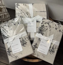 Pottery Barn Rustic Forest Full/Queen Duvet & 2 Euro Shams Stag Deer Lodge New