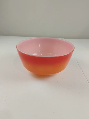 Vintage Anchor Hocking Fire King Orange 6 in. Mixing Cereal Bowl Oven Ware