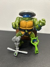 VTG 1991 TMNT Headdroppin’ Leo Complete w/ Card Playmates Ninja Turtles Works