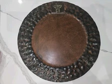 JAN BARBOGLIO Hammered Metal Charger Platter/Plate, Angel, Rustic Brown, 14”