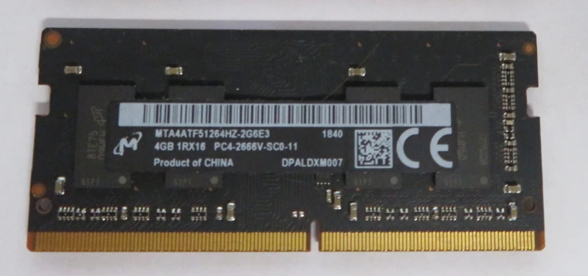 Micron DDR4 SDRAM 4 GB Capacity per Module Memory (RAM) for sale