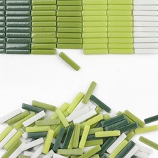 Mosaic Tiles for Crafts Bulk,200g Green Colors Mosaic Glass Pieces,Strips Sha...