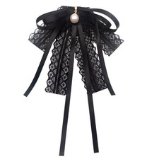 Elegant Bowtie with Pearl Bead Corsage Bowtie Cravat Gifts for Women Wedding