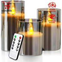 LED Kerzen Mit Timerfunktion Flackernde Flamme Fernbedienung Deko 10-15Cm