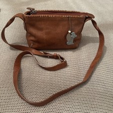 Radley Brown Leather Crossbody Bag with Dog Charm Brown lovely condition 