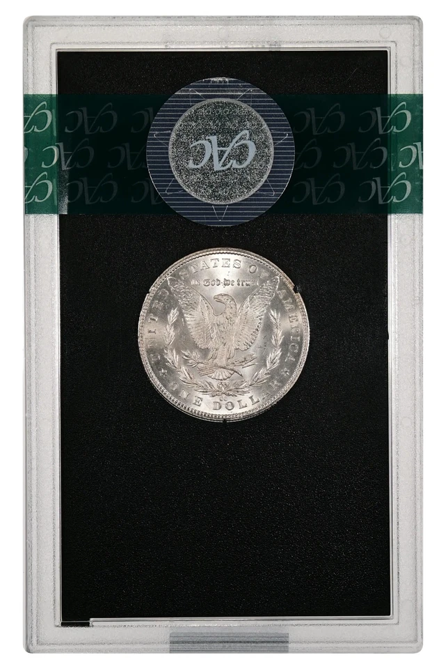 1884-CC Morgan dólar de prata *classificação CAC MS64+ *GSA tesouro tesouro com OGP e certificado - Imagem 4 de 4