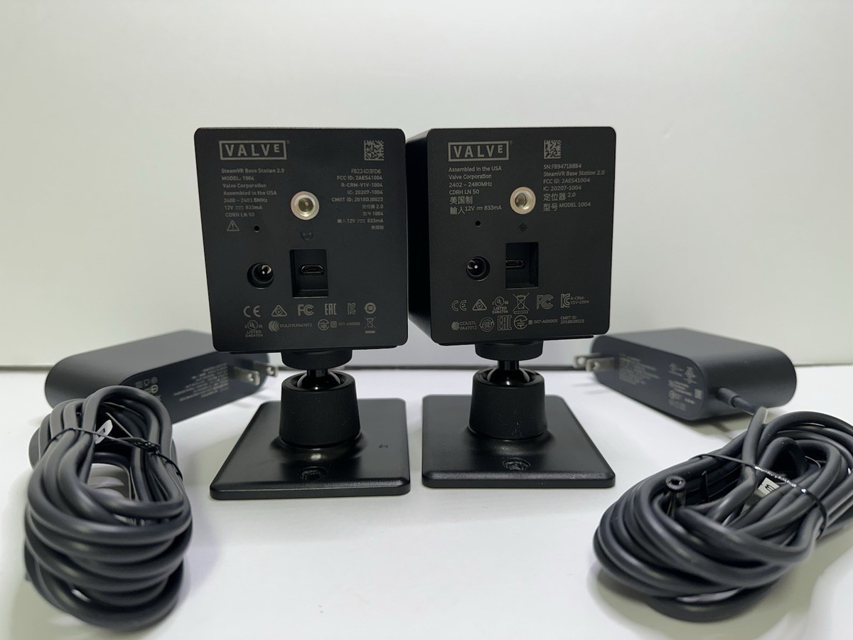 Pair SteamVR Base Stations 2.0 Lighthouses w/ Mounting Stands