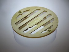 NDS 3 in. Brass Round Drainage Grate with PVC Collar
