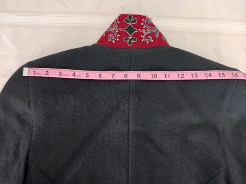 Chaqueta DOUBLE D RANCH Vintage Negra y Roja Con Cuentas - Imagen 12 de 14