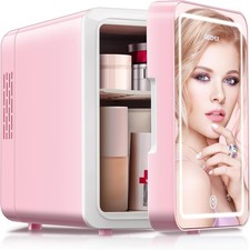 Skincare Fridge 6L Skin Makeup With Dimmable LED Light Mirror Small Refrigerator