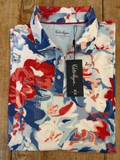 NEW Walter Hagen XL Performance 11 Mens Golf Polo Red Blue Floral UPF50
