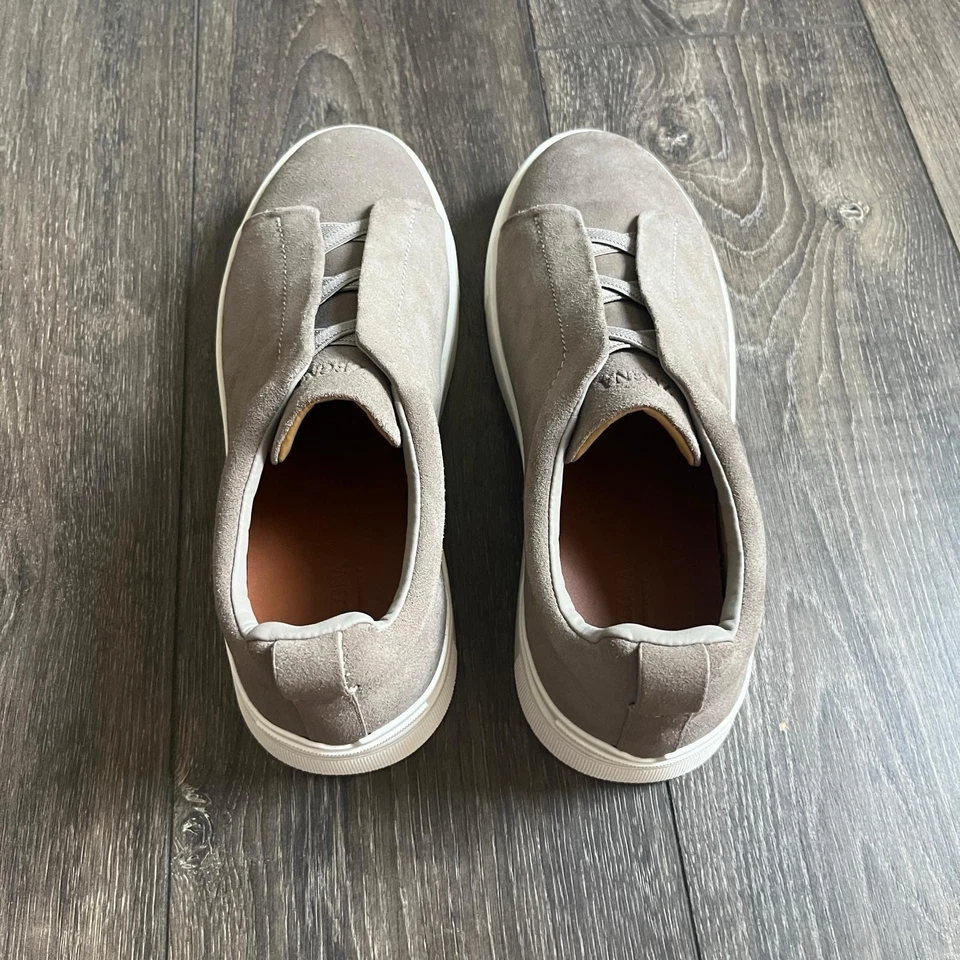 Zapatillas deportivas ZEGNA gris gamuza triple puntada para hombre EU 45 / US 12 nuevas con caja Foto 3 de 4