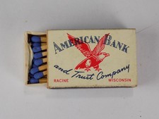 American Bank And Trust Wisconsin Matchbox Advertising Vintage