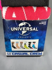 Jaws ET Universal Classic Movies Men's Casual Crew Socks 6 Pairs Shoe Size 8-12