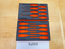 Snap-on Tools New 2pc Orange Foam Organizers Mini Screwdriver Pick Seal Sets