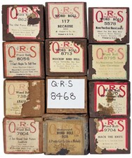 12 Vintage QRS Word Roll Player Piano Music Rolls Lot of 12