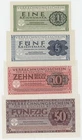 Germany Set (4) 1 - 50 Reichsmark ND 1942 P M38 - M41 UNC Uncirculated Wehrmacht