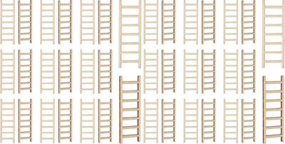 20 Pcs Mini Garden Ladder - 2.36'' X 0.78'' Wooden Miniature Ladder Accessories
