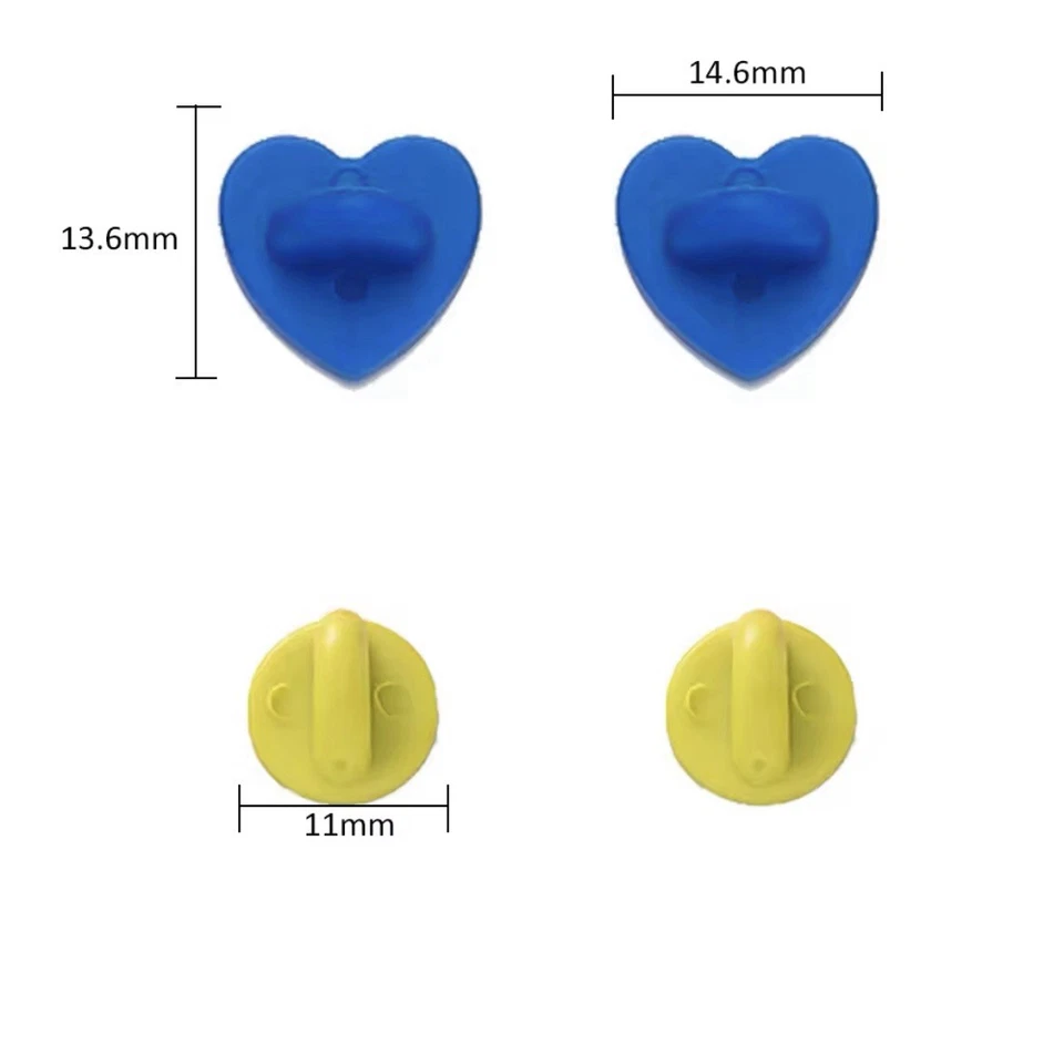 Rubber Pin Backs Heart Shape 25pc Rubber Backers Multicolored Mix FREE SHIPPING - Image 2 of 4