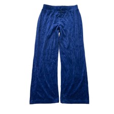 Juicy Couture Women's Royal Blue Velour Flared Track Pant Loungewear Y2K Size M