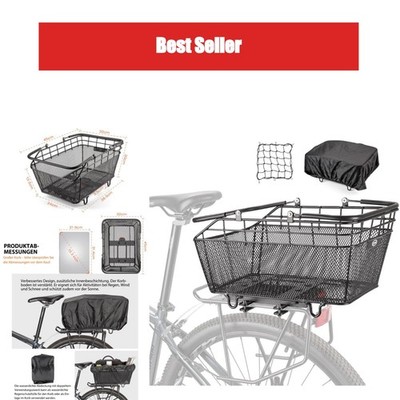 CXWXC Fahrrad-Heckkorb Gepäckträgerkorb 10 kg Schwarz mit Griff
