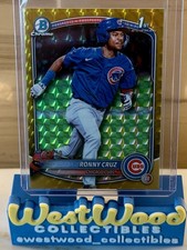 2025 Bowman Chrome Prospect Ronny Cruz Gold geometric 1st Bowman Refractor /50