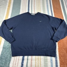 Vintage Nike Sweatshirt Mens XL Crewneck Pullover Mini Swoosh Sewn Simple Solid