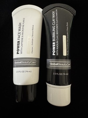 2 GLOBAL BEAUTY CARE . Power Bubbling Face Mask And Power Face Wash W/caffeine 