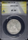 1854-O Seated Liberty Half Dollar ANACS VF-35