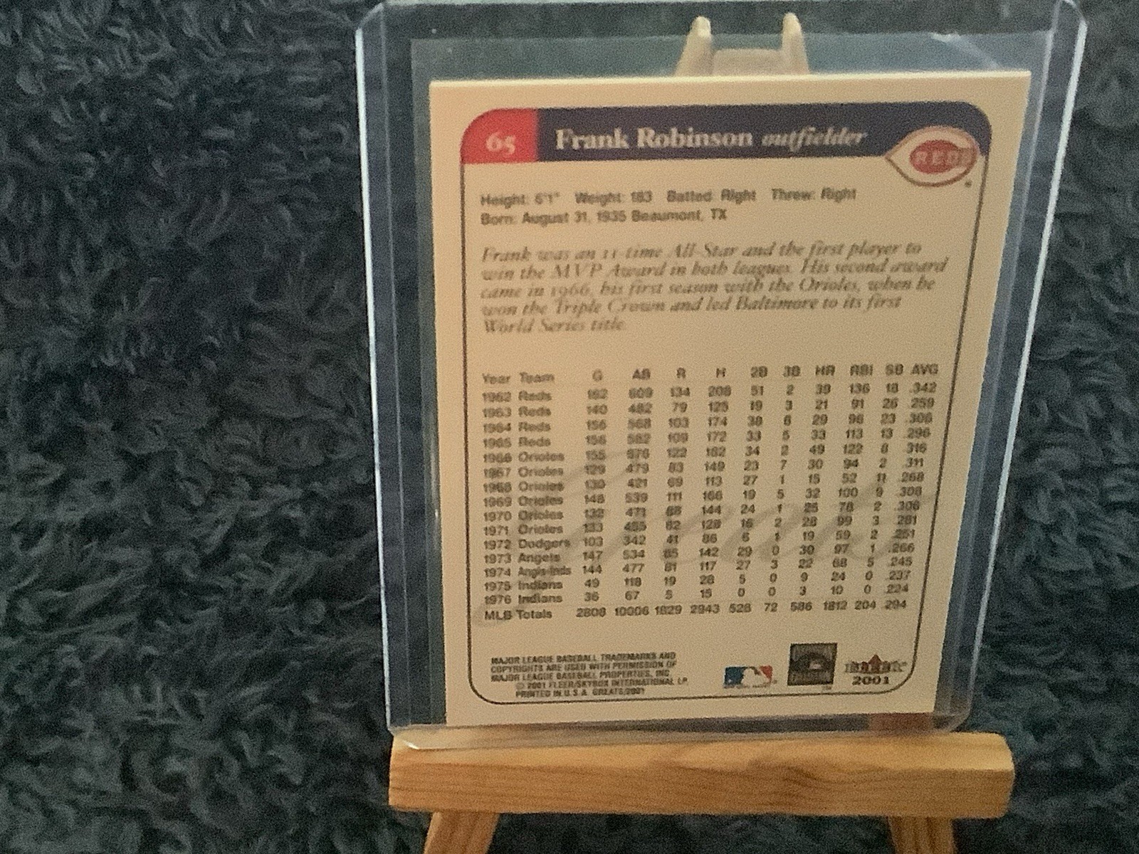 FRANK ROBINSON HOF Cert AUTO & GAME USED JERSEY RELIC! Reds Orioles MVP Lot view 5