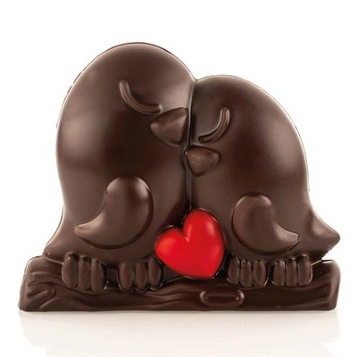 Schokoladenformen Herz Loving Birds 2 Stück 145x32 H 118 mm - Silikomart