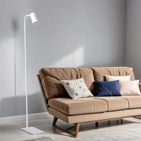 Stehlampe Weiß Klein 120 Cm Metall Verstellbar GU10 Wohnzimmer Stehleuchte